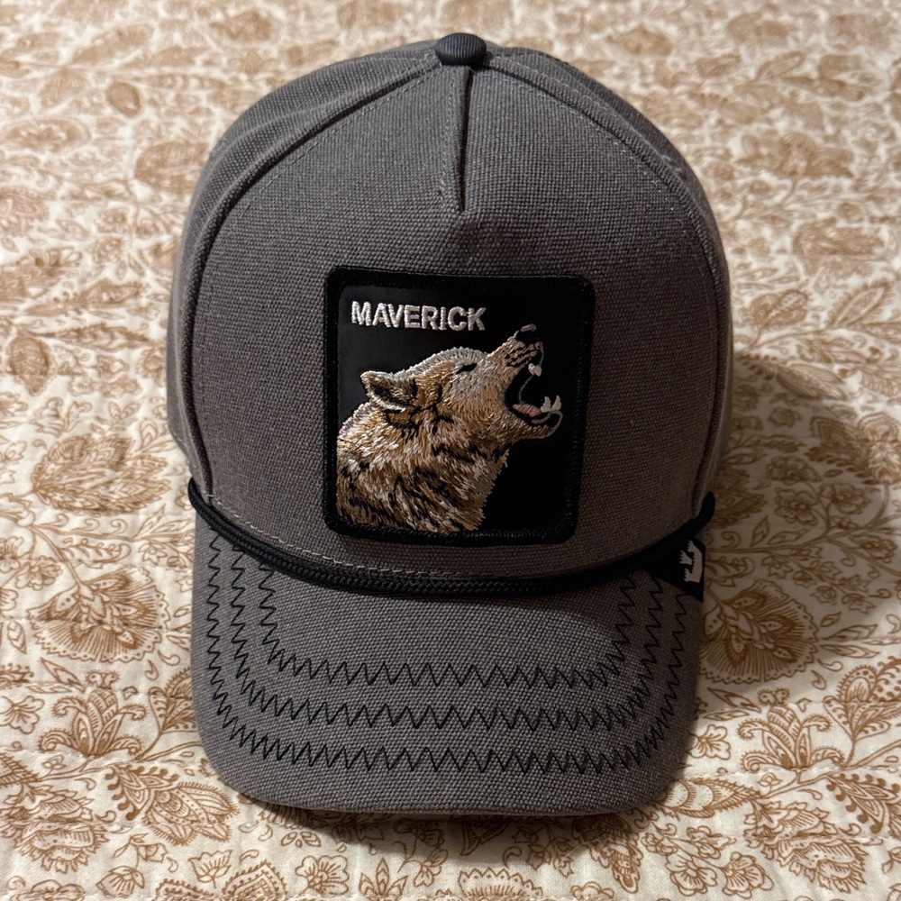 Goorin Bros Gray and Black 'The Farm' Patch Cap